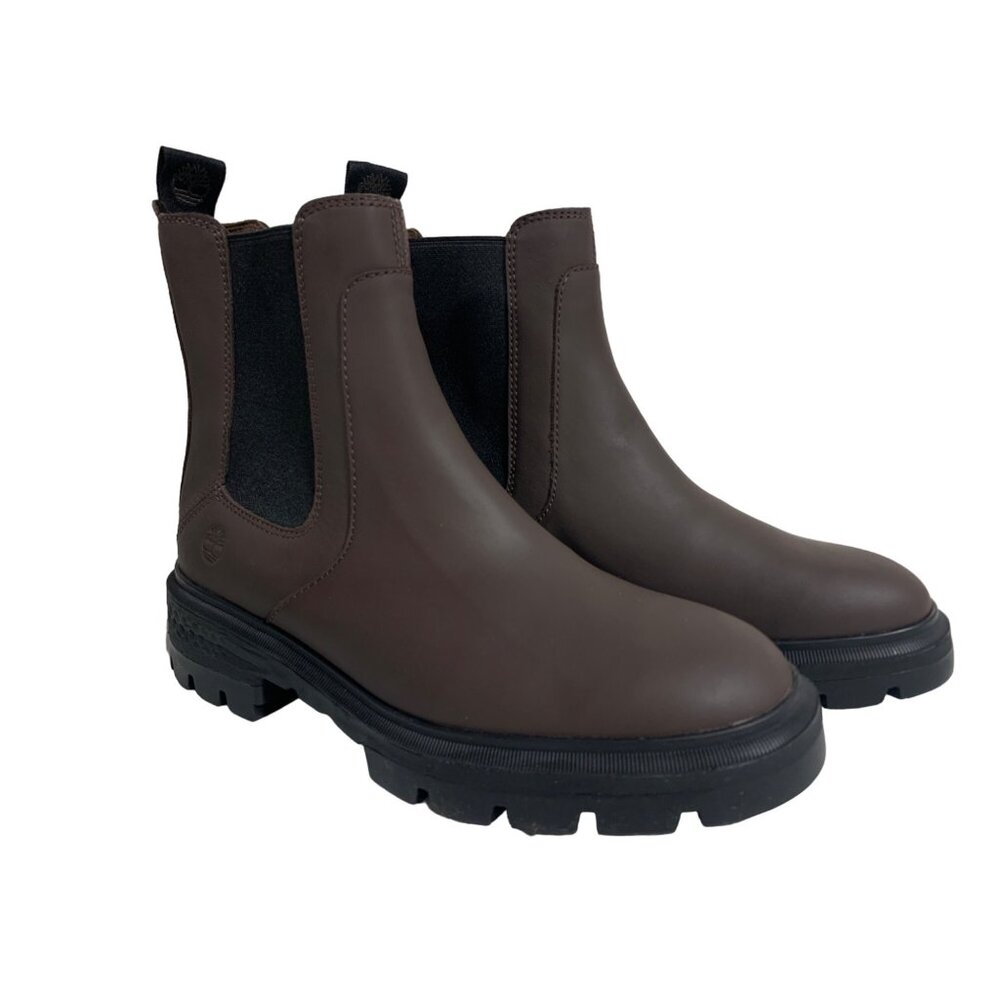 Timberland Cortina Valley Chelsea Boots Brown Leather Women's 9/EUR 40 NWOB
